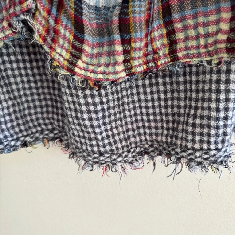 Free People “Come On Over” Oversized‎ Plaid Shirt Size XS